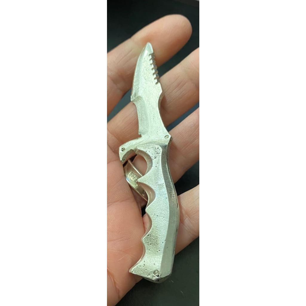 @1.85 Troy Oz MK BarZ 3D Tactical Bowie Knife 2 Part Sand Cast.999 FS