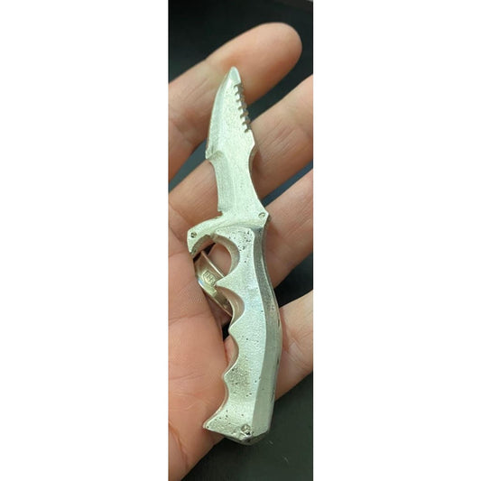 @1.85 Troy Oz MK BarZ 3D Tactical Bowie Knife 2 Part Sand Cast.999 FS