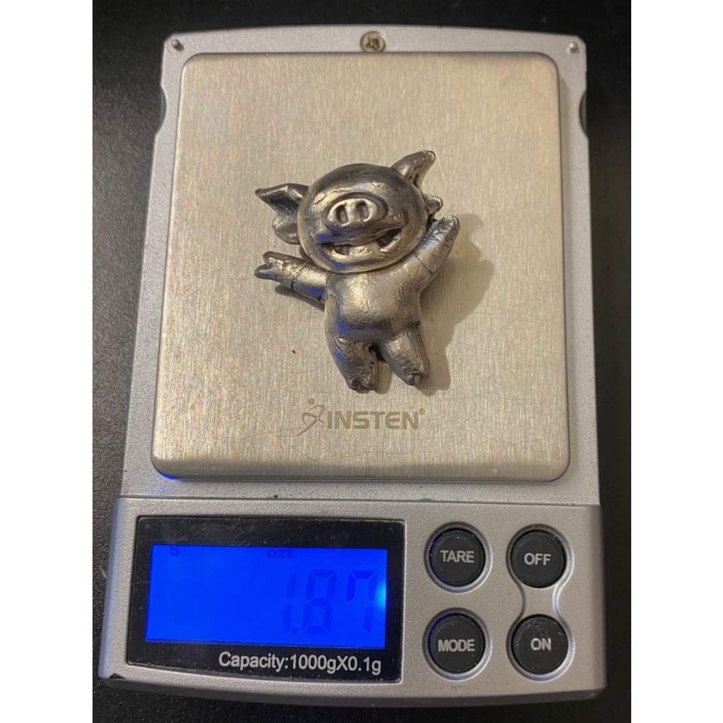 @1.87 Troy Oz MK BarZ Happy Pigglet! 3D Sand Cast Statue.999 FS