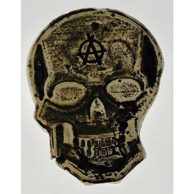 1 oz MK BarZ Anarchy Skully Bit Hand Poured & Stamped.999FS