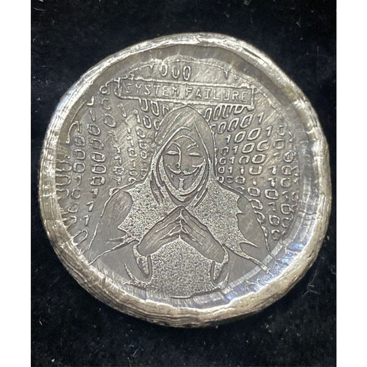 MK BARZ” Anonymous Pours Hacker “ round 999 FS 1 Troy ounce