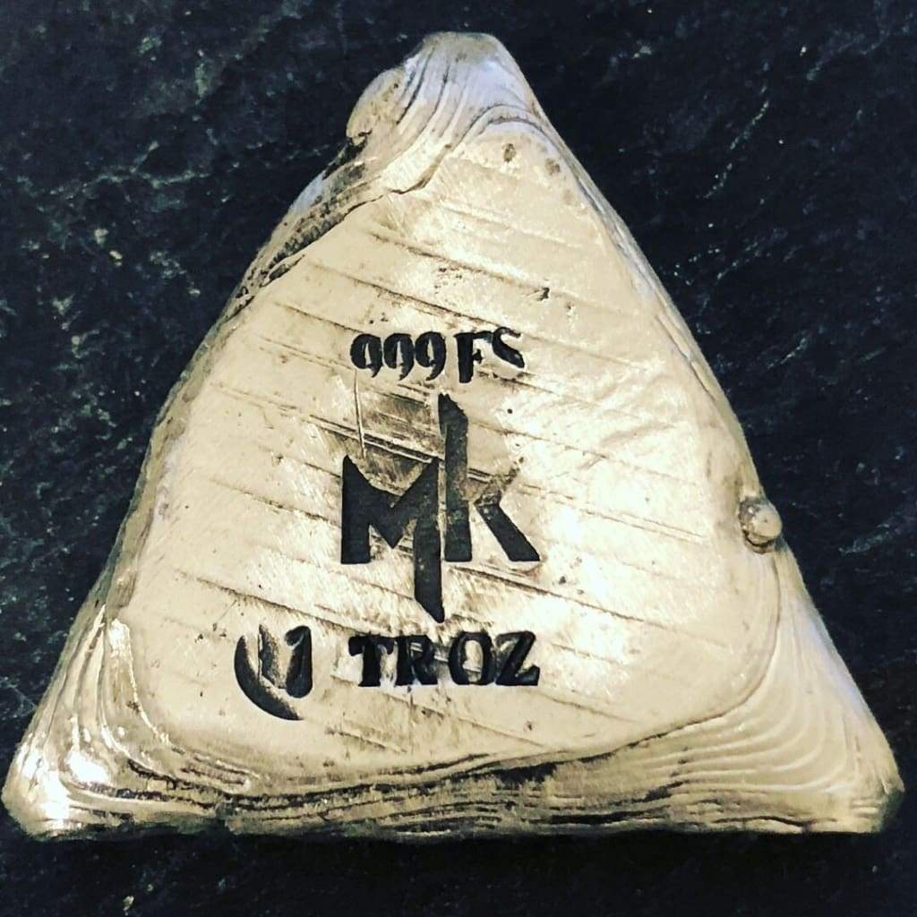 1 Oz MK BarZ Peace & Love Triangle bar - silver bullion