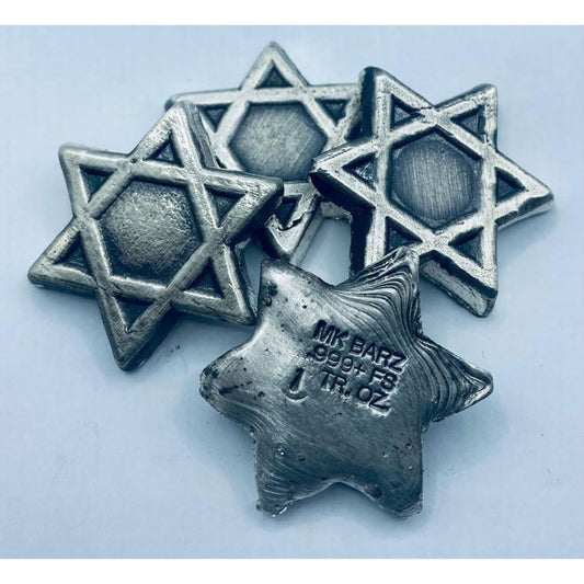 1 Oz MK BarZ Star of David.999 Fine Silver