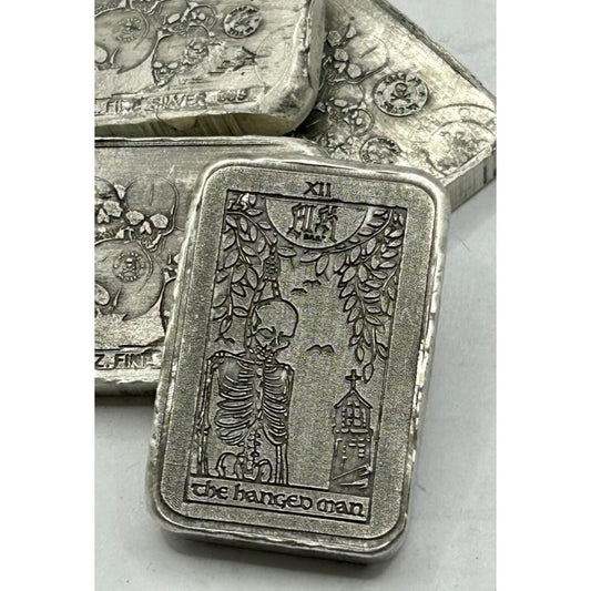 1 Oz MK BarZ The Hanged Man Hand Poured & Stamped.999 FS Bar