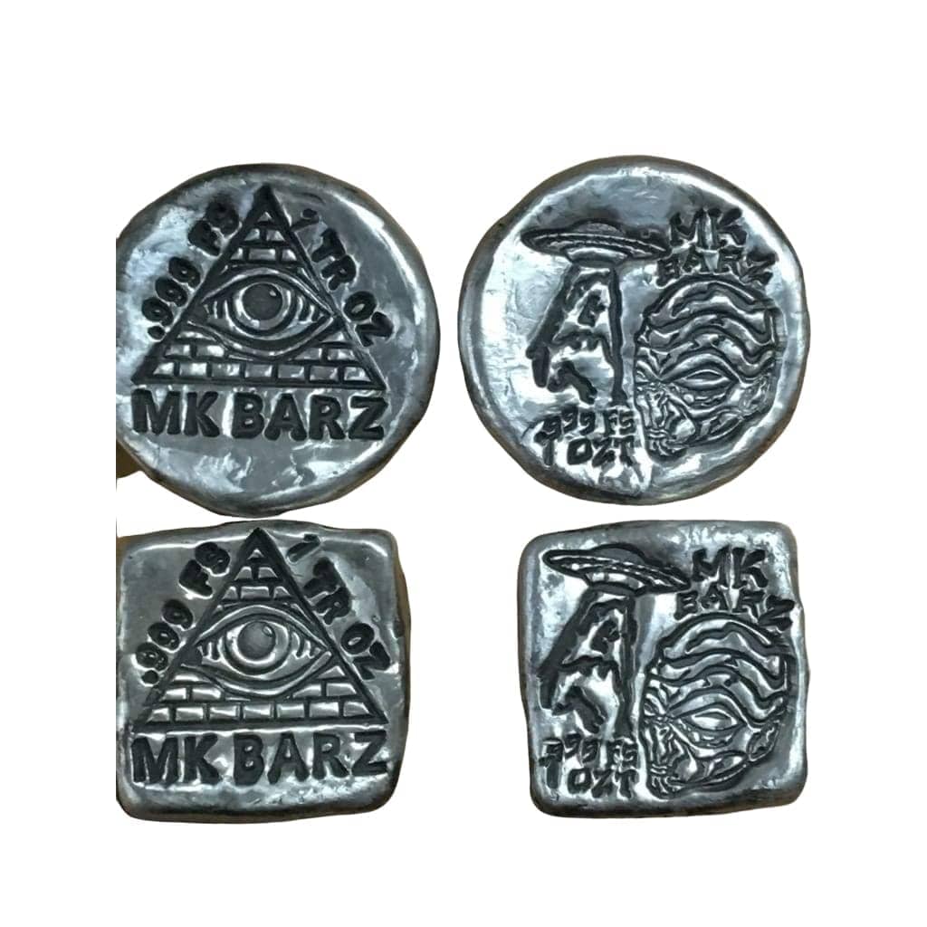 1 ozt MK BarZ ALIEN SIGHTING Stamped Round.999 fs