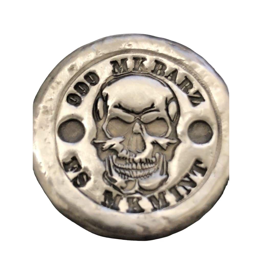 1 Ozt MK BarZ ANGRY SKULL Round.999 FS