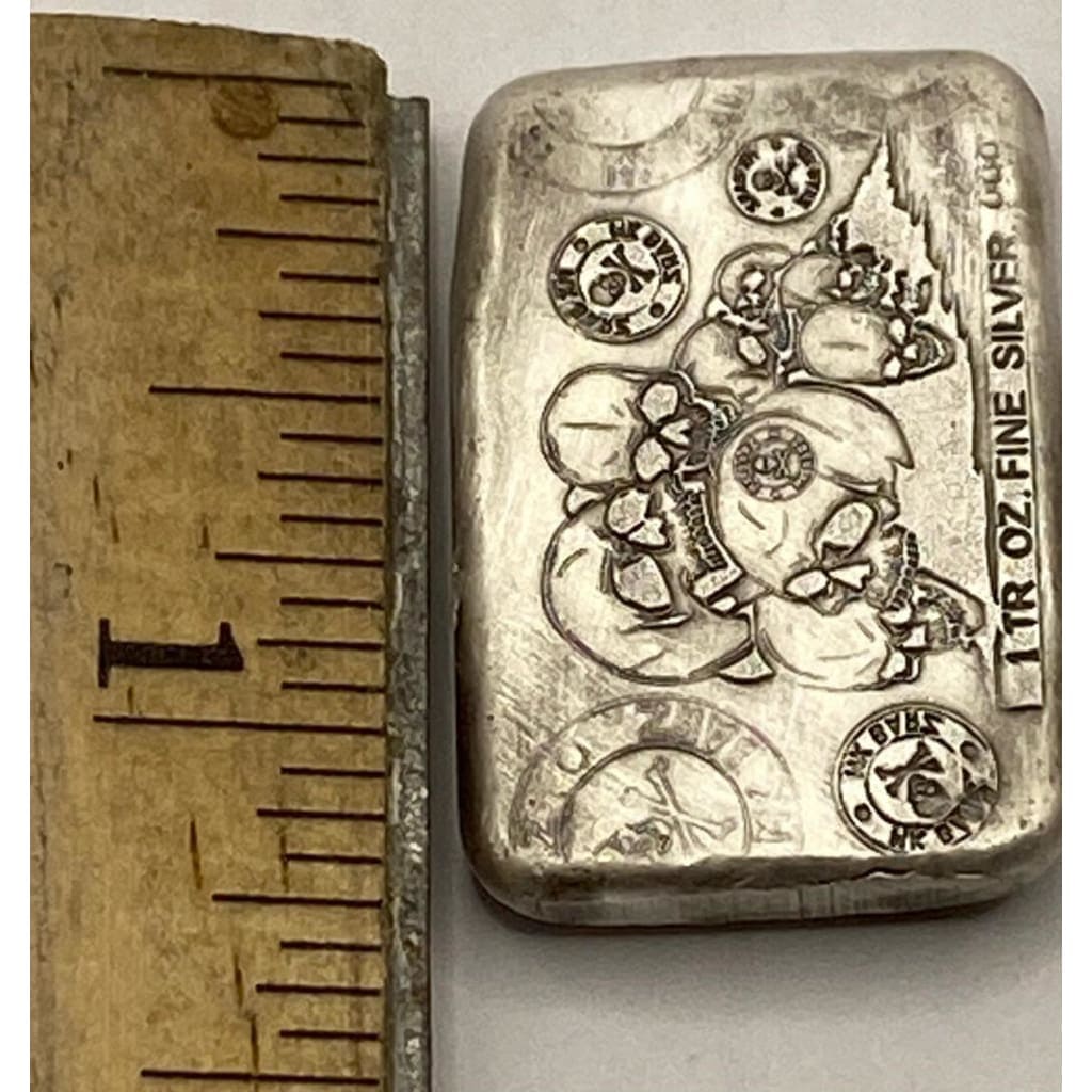 1 Ozt MK BarZ Death Tarot Card Weight Bar.999 Fine Silver