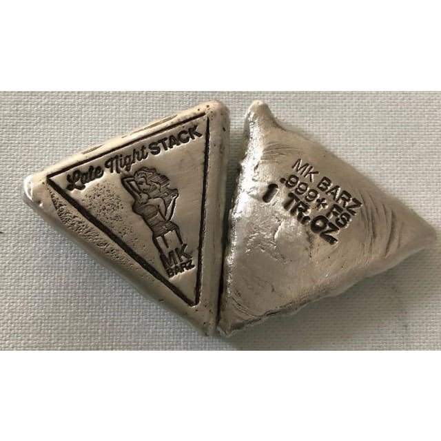 1 ozt MK BarZ PINUP GIRL SERIES Late Night Stack Triangle.999 FS