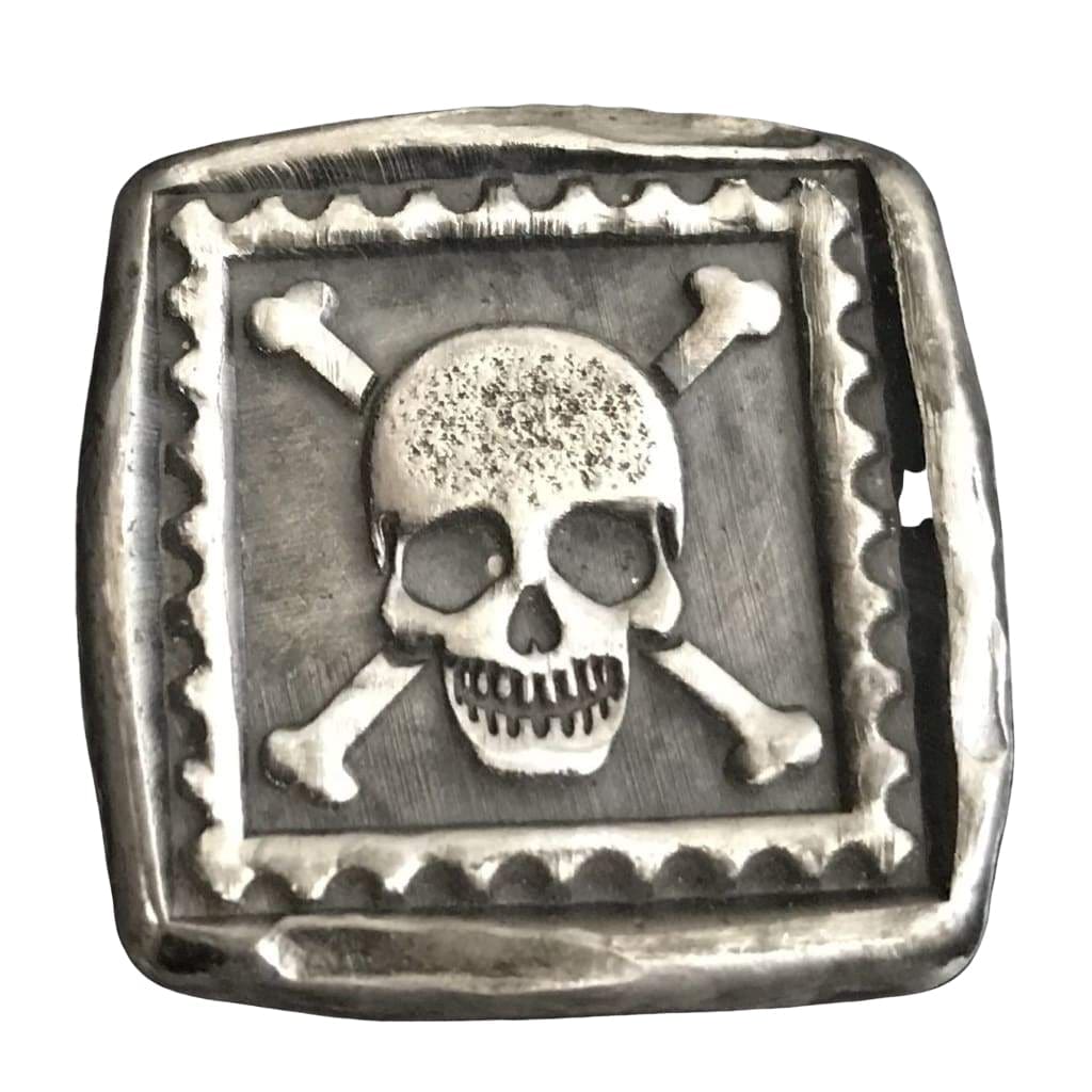 1 ozt MK BarZ Skull Postage Stamp Square.999 fs - silver bullion