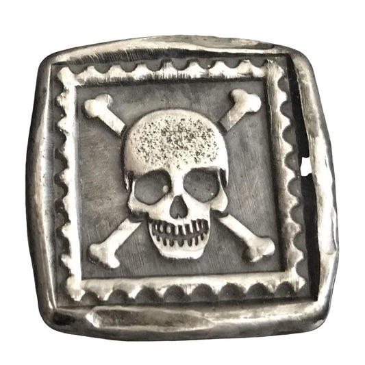 1 ozt MK BarZ Skull Postage Stamp Square.999 fs - silver bullion
