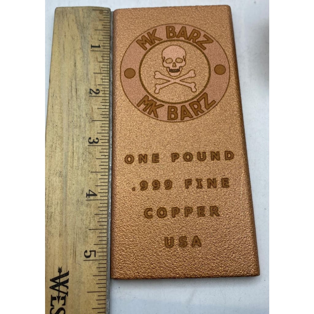 1 POUND MK BarZ Logo.999 Copper Weight Bar