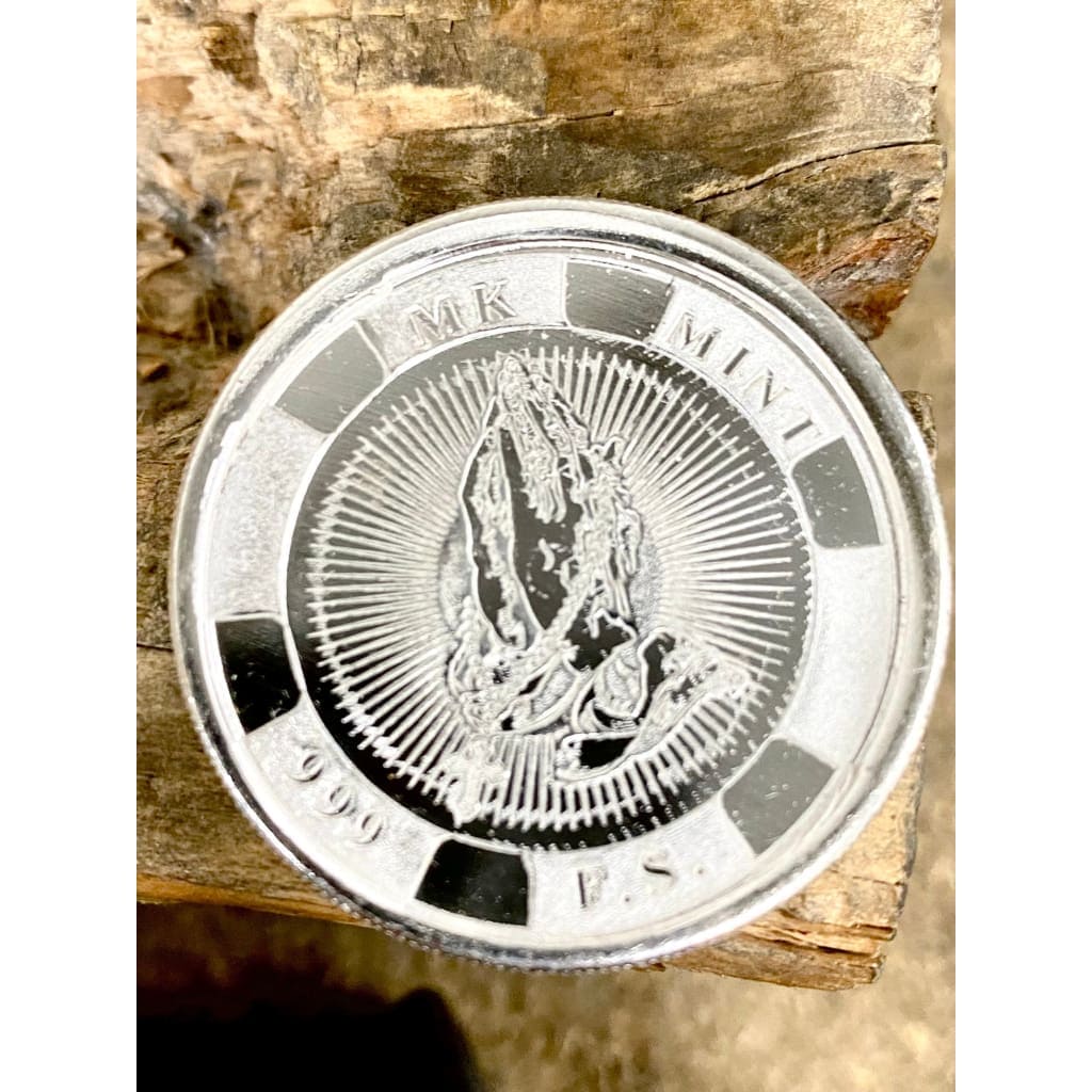 1 Troy ounce 999 FS AA chip praying hands round by MK Mint