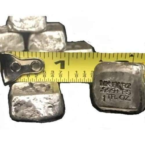 1 Troy Oz. Aye Matey Pirate Skull Stamped Cube.999 Fine Silver