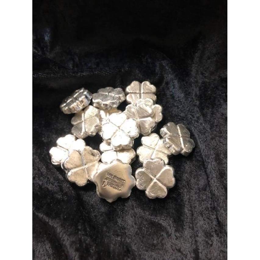 1 Troy Oz MK BarZ 4 Leaf Clover.999 FS Hand Poured
