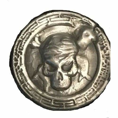 1 Troy Oz MK BarZ Buried Treasure-Shipwreck Pirate Hand poured Round.999 FS