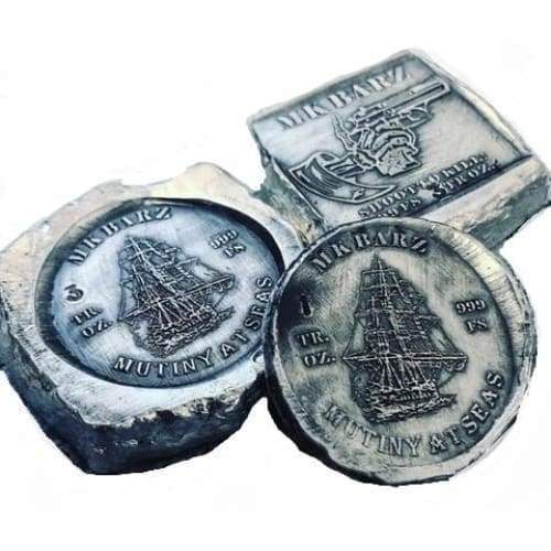 1 Troy Oz MK BarZ Mutiny At Seas Stamped.999 FS Round
