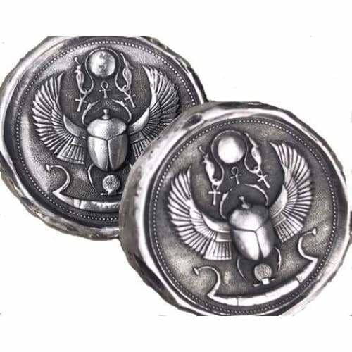 1 Troy Oz MK BarZ Scarab Beetle! 3D Stamped Round.999 FS