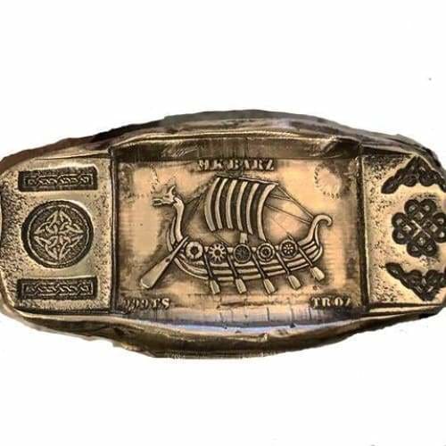 1 Troy Oz. MK BarZ “The Siege” Viking Long Ship.999 FS