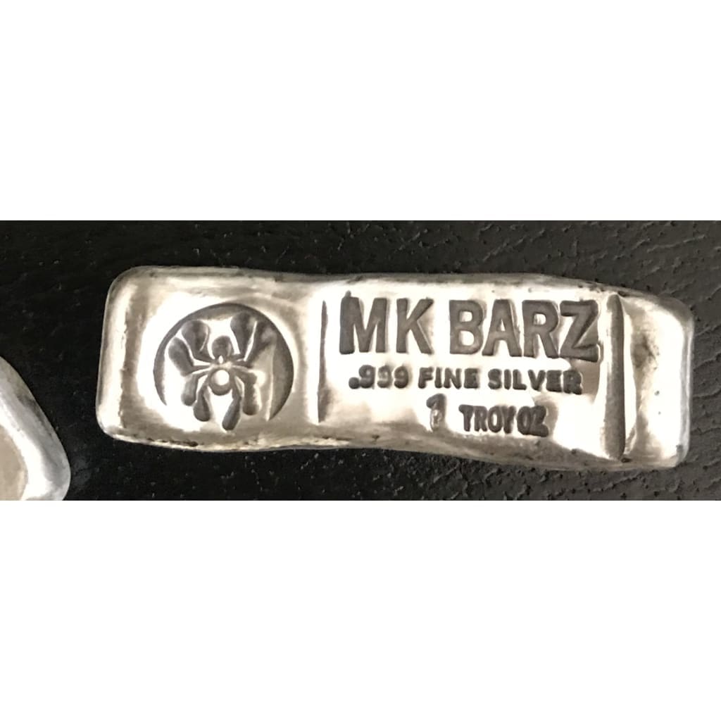 1 Troy Oz. Spider Kit Kat Antiqued Patina Stamped.999 Fine Silver