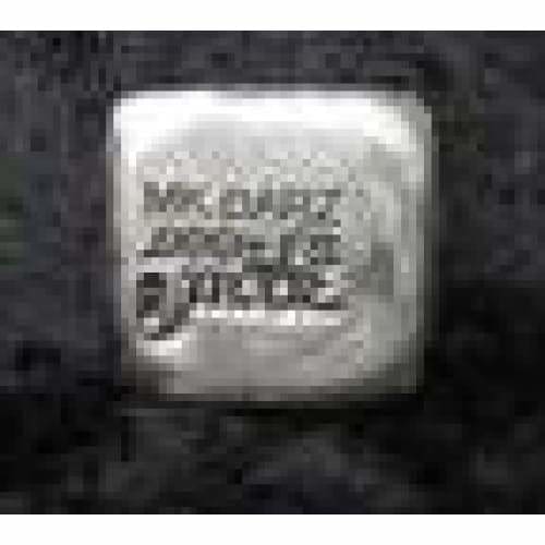 1 Troy Oz. Sunken Skull Cube Stamped.999 Fine Silver