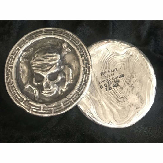 10 oz MK BarZ Buried Treasure- Shipwreck Pirate Hand Poured Round.999FS