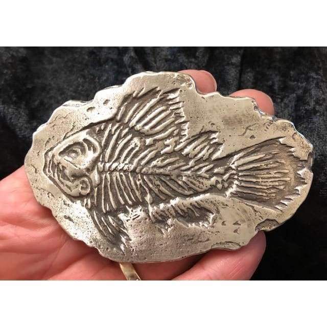 10 Oz MK Barz Piranha Fossil Bar.999 Fine Silver
