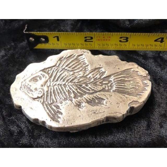 10 Oz MK Barz Piranha Fossil Bar.999 Fine Silver