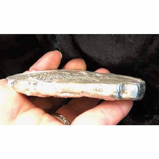 10 Oz MK Barz Piranha Fossil Bar.999 Fine Silver