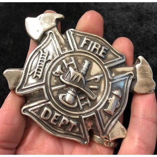 10 ozt MK BarZ Fireman’s Badge.999 FS Hand Poured LTD to 500