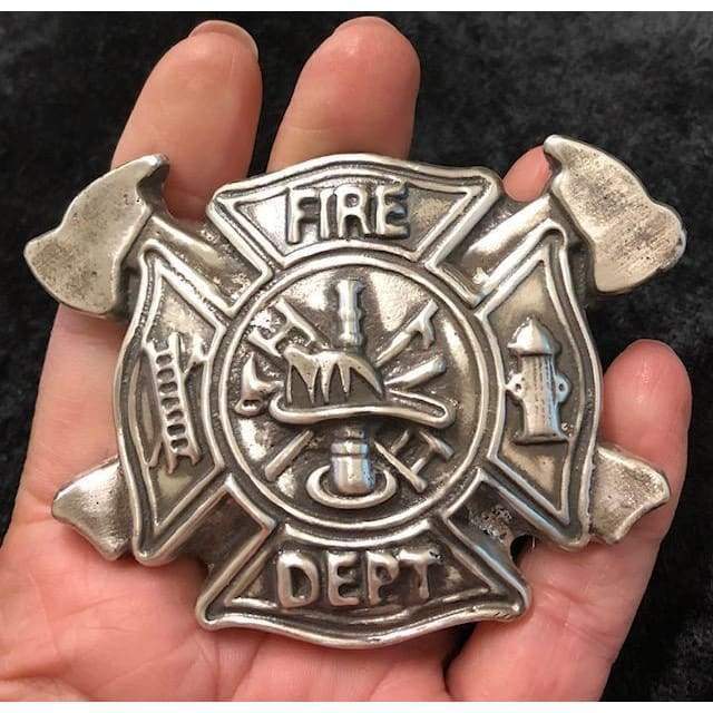 10 ozt MK BarZ Fireman’s Badge.999 FS Hand Poured LTD to 500