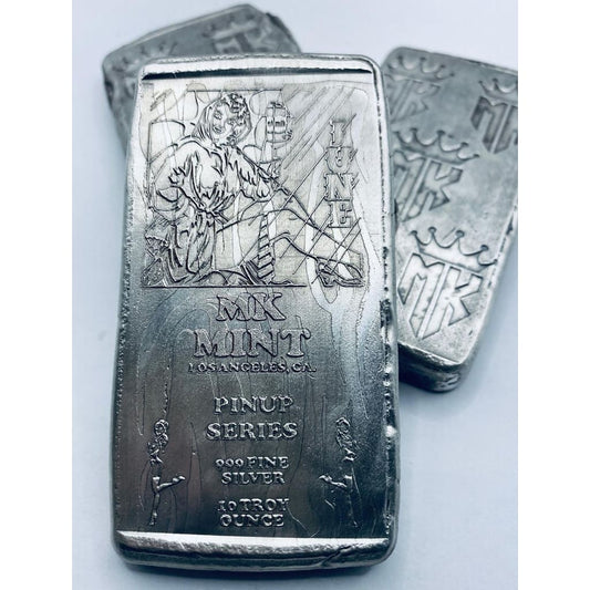 10 Ozt MK BarZ Pin Up- June Monogrammed Back Weight Bar.999 Fine Silver