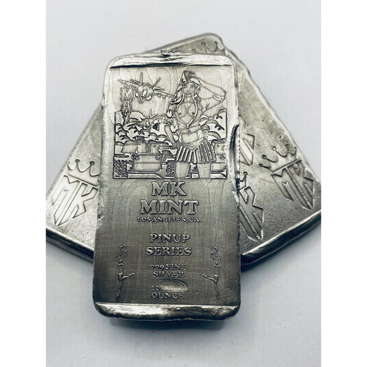 10 Ozt MK BarZ Pin Up- May Monogrammed Back Weight Bar.999 Fine Silver