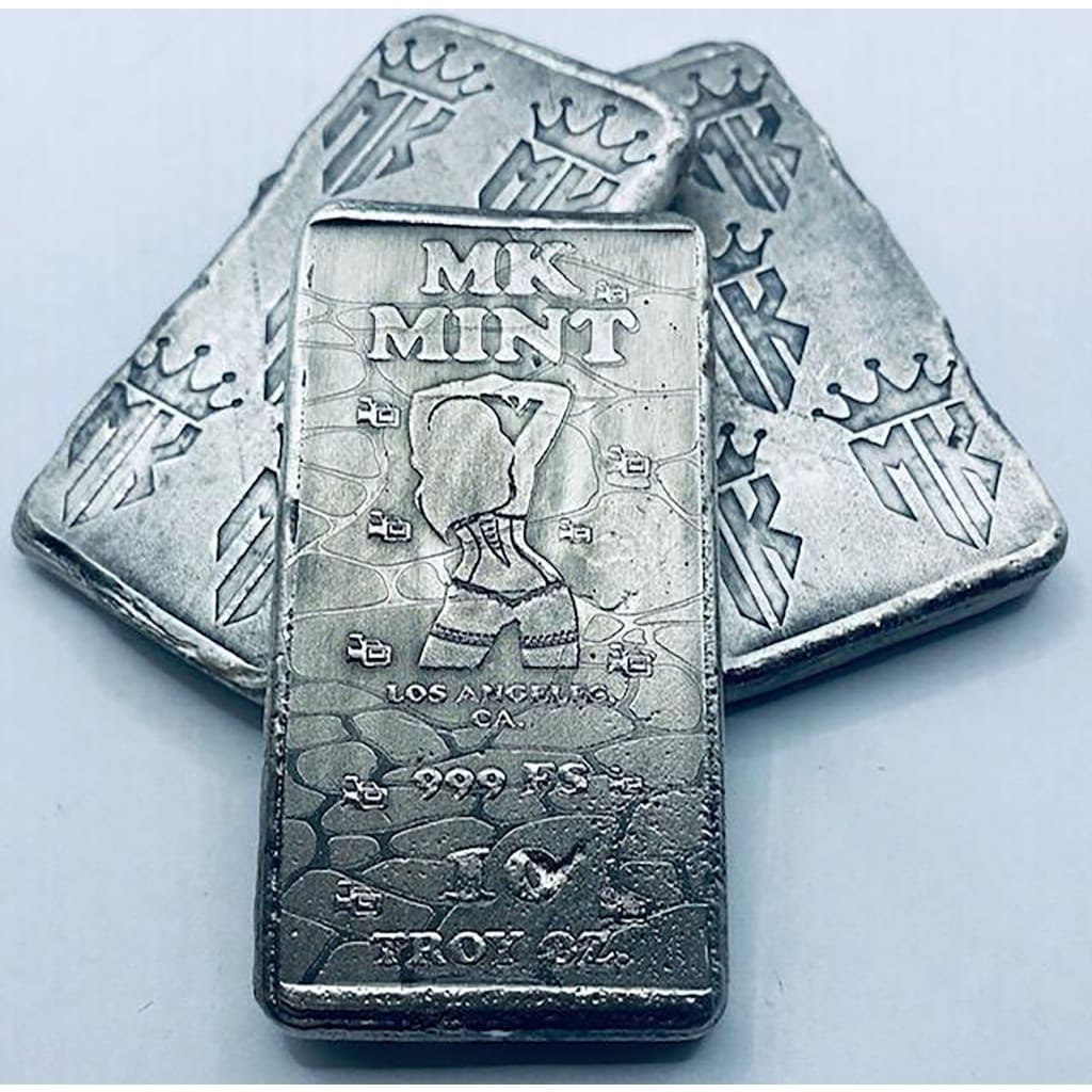 10 Ozt MK BarZ Pin Up Monogrammed Back Weight Bar.999 Fine Silver