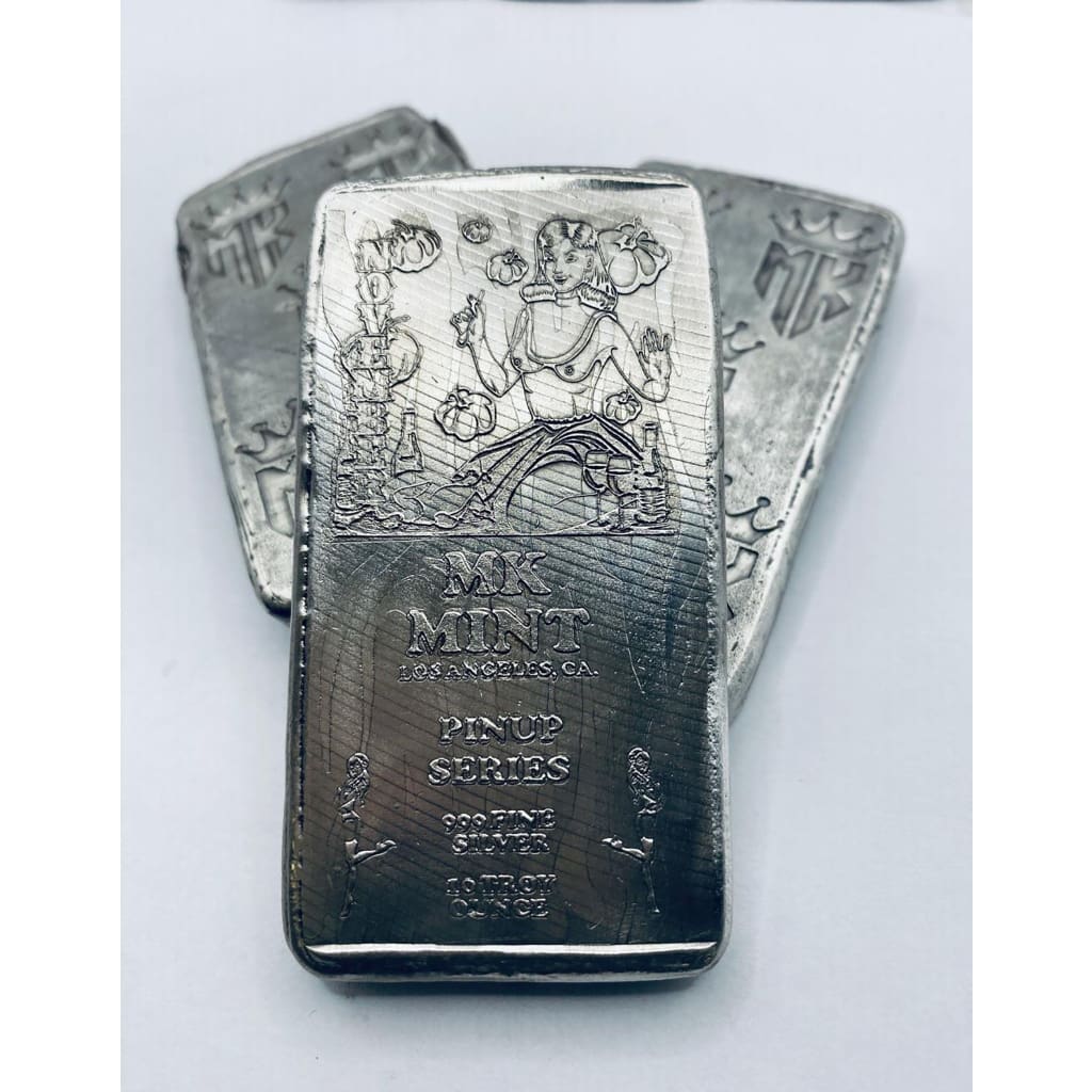 10 Ozt MK BarZ Pin Up- November Monogrammed Back Weight Bar.999 Fine Silver