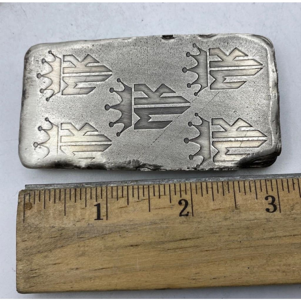 10 Ozt MK BarZ Scarab Monogrammed Back Weight Bar.999 Fine Silver
