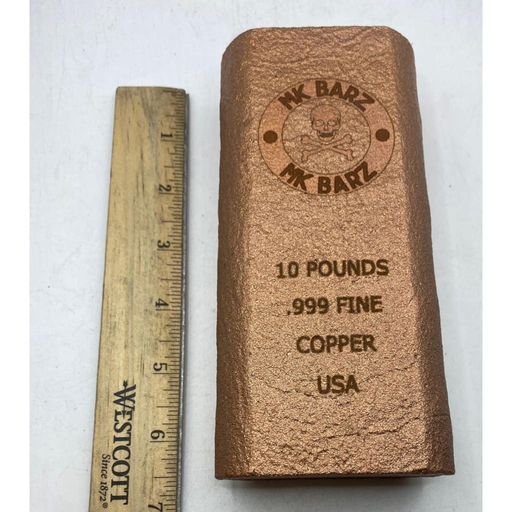 10 POUND MK BarZ Logo.999 Copper Weight Bar