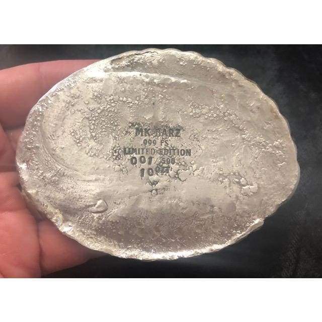10 Troy Oz. MK BarZ Eagle Scouting Prey LTD Hand Poured.999 Fine Silver