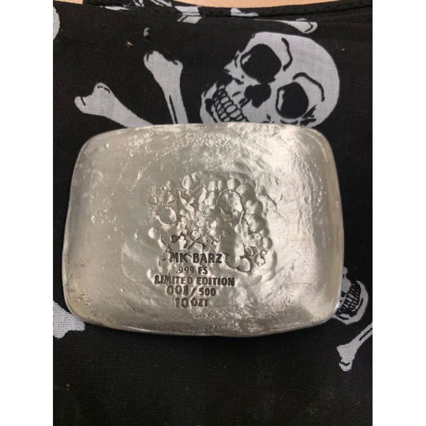 10 Troy Oz. MK BarZ Sneaky Pirate- LIMITED to 500 ONLY Sand Cast Bar