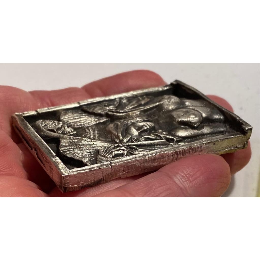 @2.36 Oz MK BarZ "Demon Puppeteer" 2D Framed Sand Cast Picture .999 FS by Heber - MK BARZ AND BULLION