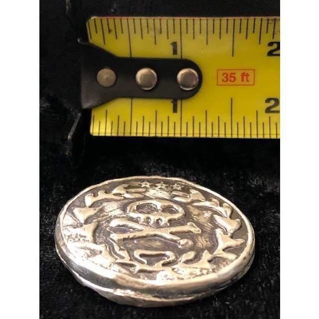 2.5 Oz MK BarZ 3 Star General Skullie Round Hand Poured.999 FS