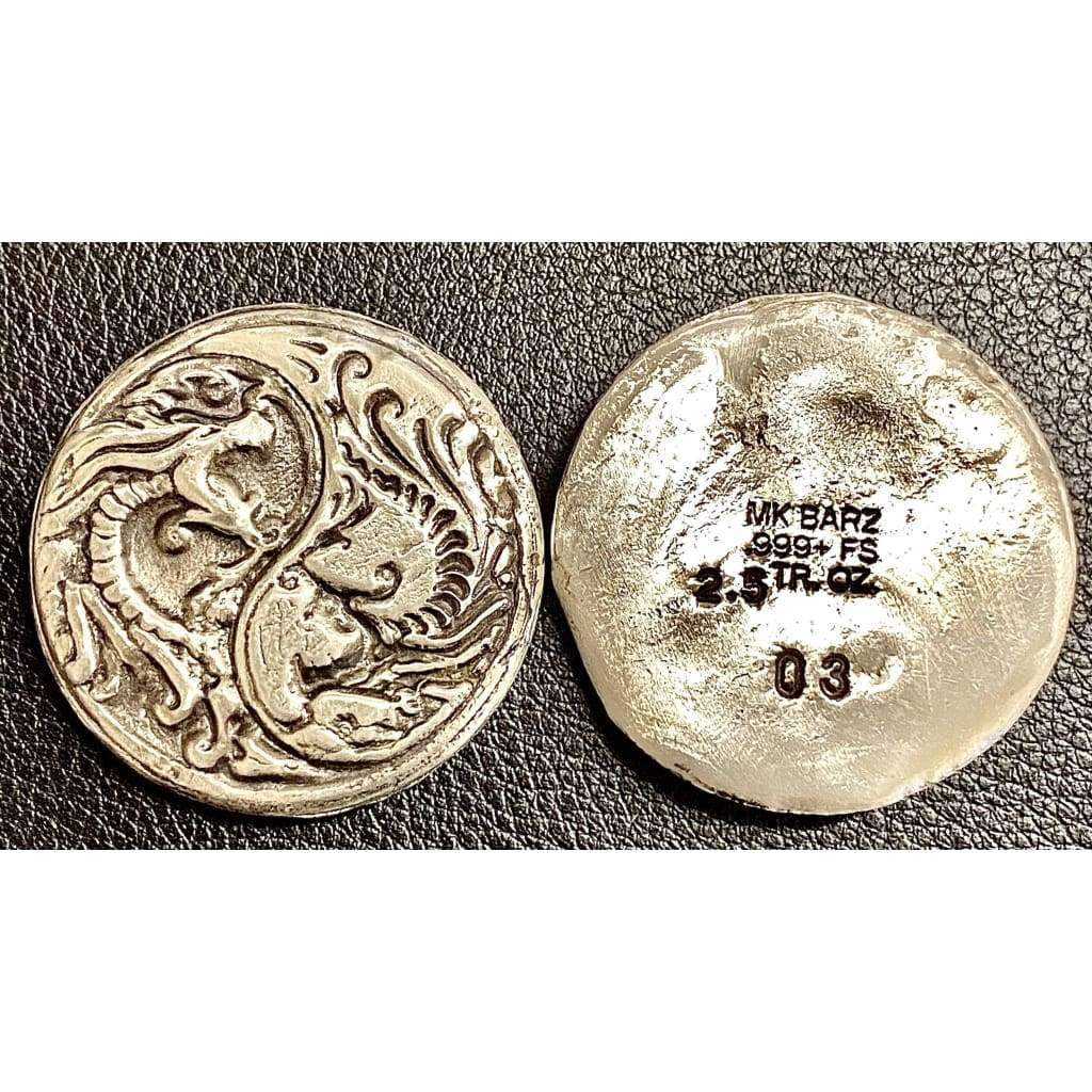 2.5 ozt MK BarZ Beautiful Balance-Yin Yang.999 Fine Silver
