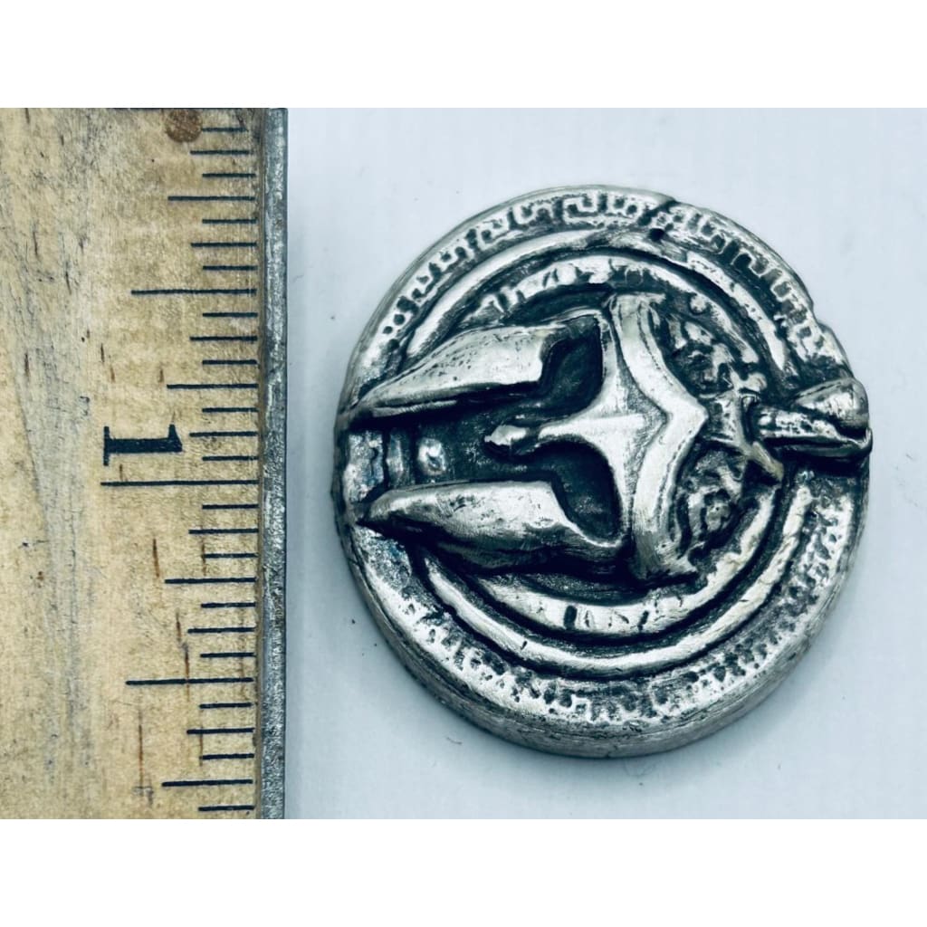 2.5 Ozt MK BarZ Leonindas the Spartan Hand Poured Bar.999 Fine Silver