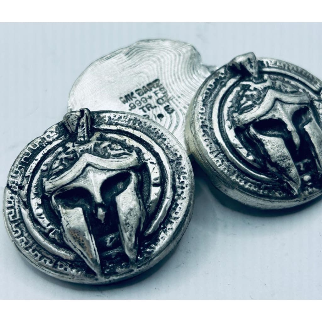 2.5 Ozt MK BarZ Leonindas the Spartan Hand Poured Bar.999 Fine Silver