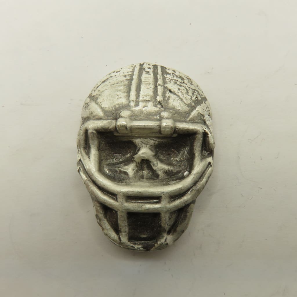 2 Oz MK BarZ Gridiron Glory- Football Skull Hand Poured.999 FS