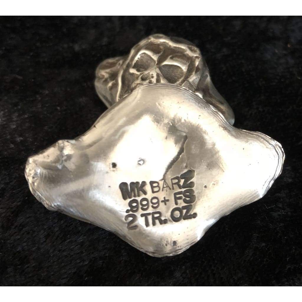 2 Oz MK BarZ Hand Poured Skull Buccaneer Square Bar.999 FS