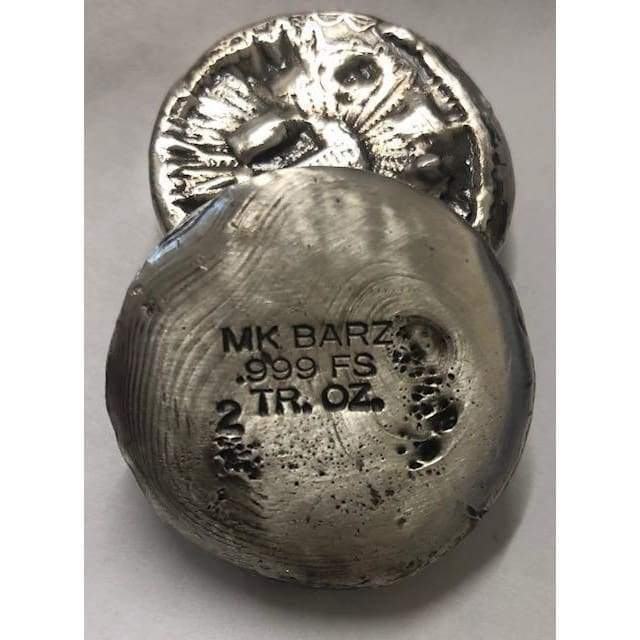 2 Oz MK BarZ Pirates Hoard Treasure Round.999 FS Hand Poured