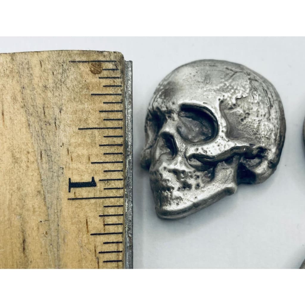 2 Oz MK BarZ Skully Profile Hand Poured.999 Fine Silver