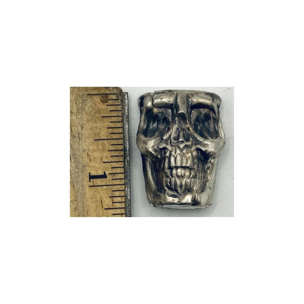 2 Oz MK BarZ Wicked Skull Hand Poured.999 Fine Silver