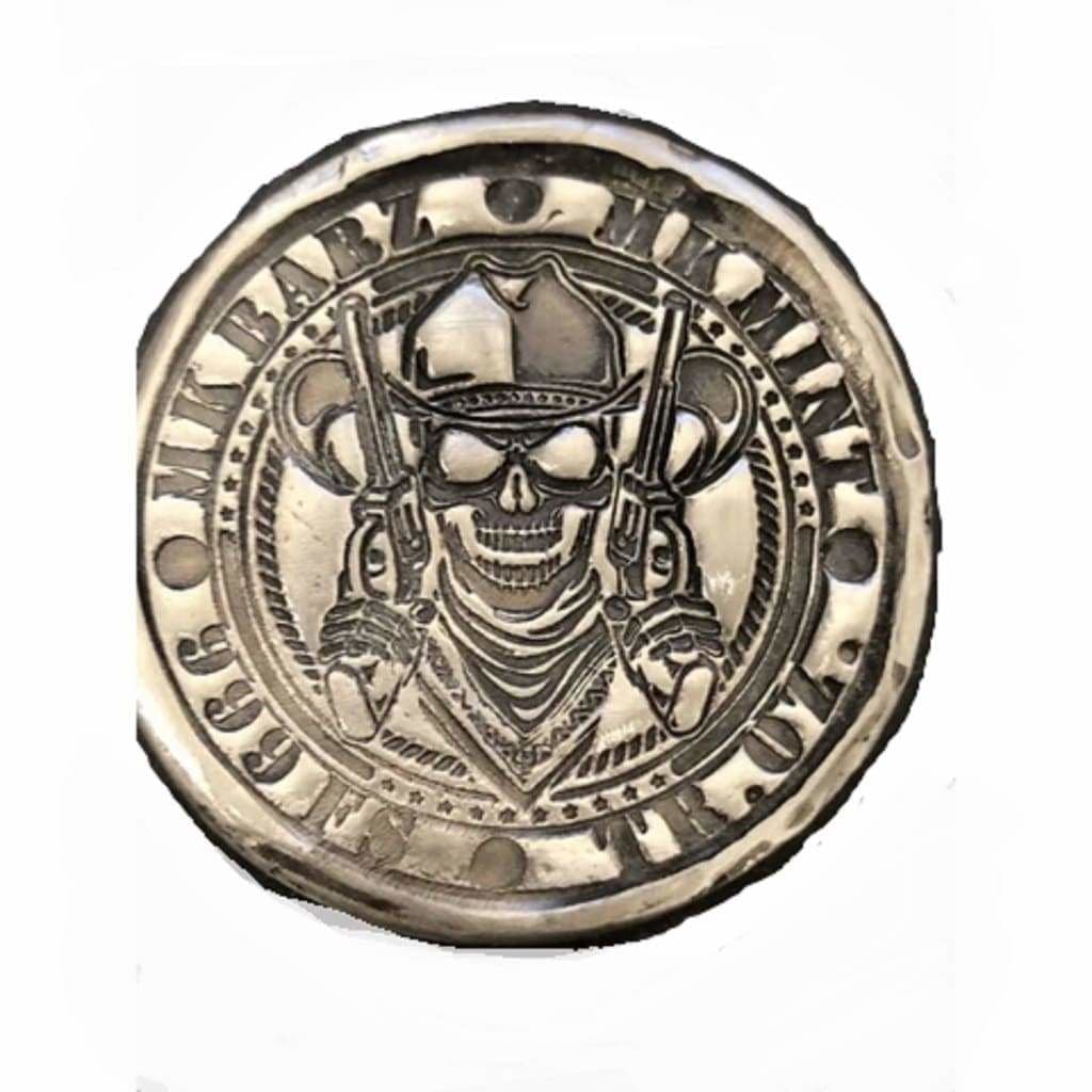 2 ozt Double Gun Wielding Skull Round 999 fs