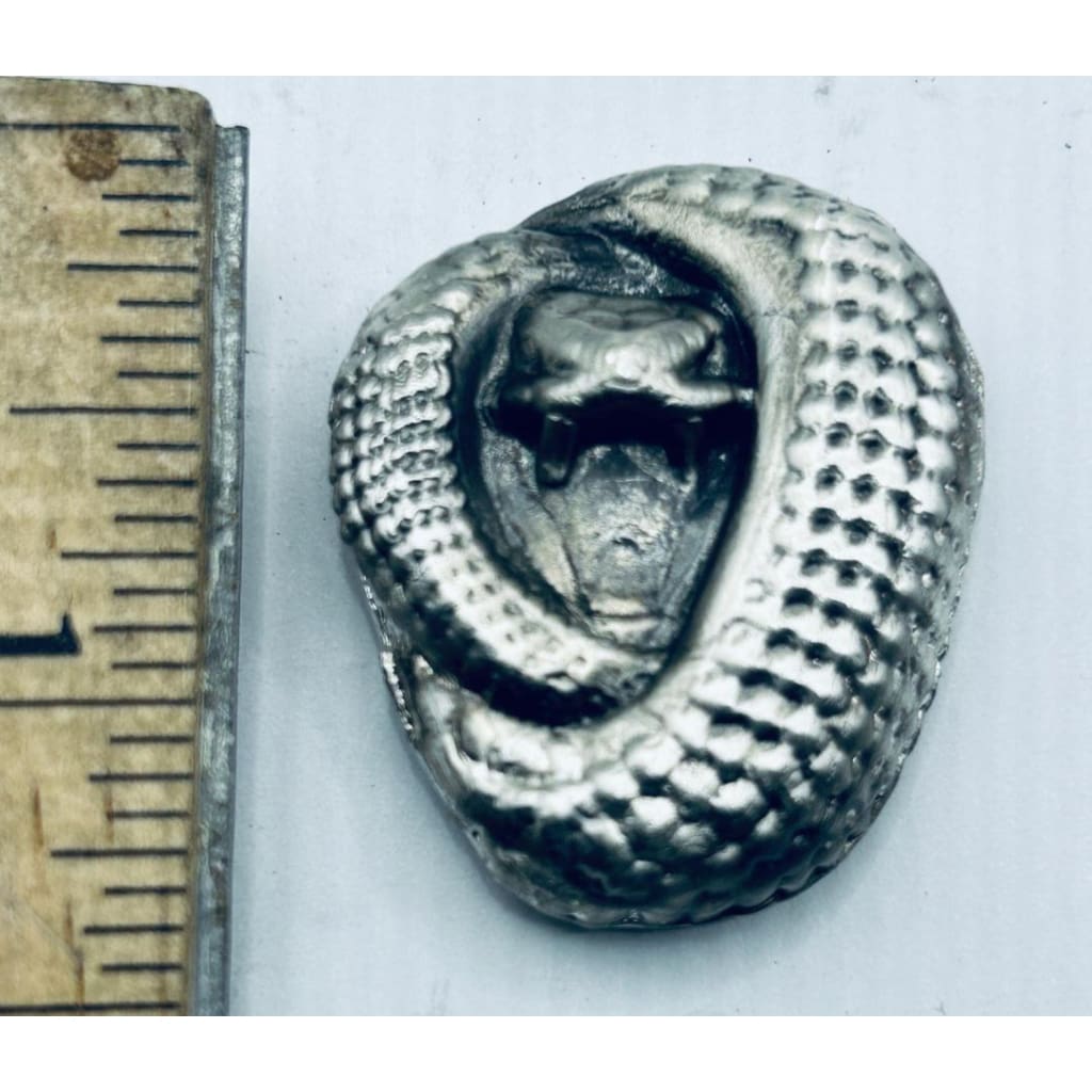 2 Ozt MK BarZ Attack of the Cobra Hand Poured Bar.999 Fine Silver